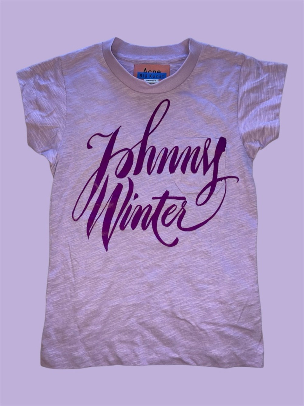 Acne Studios Blå Konst Johnny Winter Purple Graphic Tee
